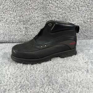 Polo Ralph Lauren Men's Kewzip II Oxford Duck Boots Black Leather Size 8 D